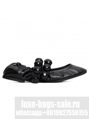 Alaia Women's Sphere Ballet Flats In Patent Leather Black