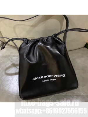 Alexander Wang Ryan Drawstring Dust Shoulder Bag Leather Black