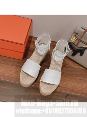 HERMES HEEL 8.5CM PLATFORM 5CM TIPOLI WEDGE ESPADRILLES 03
