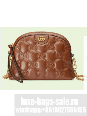 Gucci GG Matelasse leather shoulder bag 702229 Light brown