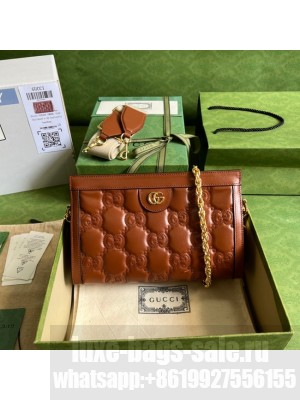 Gucci GG Matelasse leather shoulder bag 702200 brown