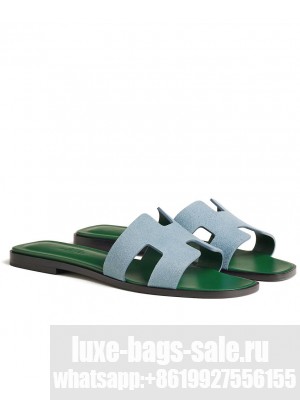 Hermes Women's Oran Sandal Blue