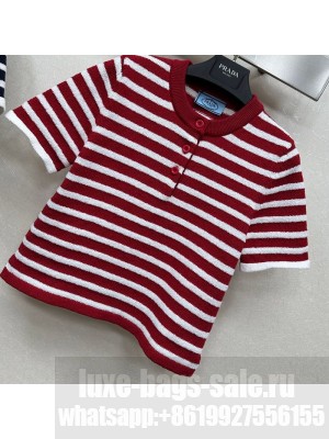 Prada Striped Short Top Red 2025