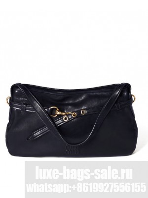 Miumiu Aventure Nappa Leather Bag 5BC181 Black