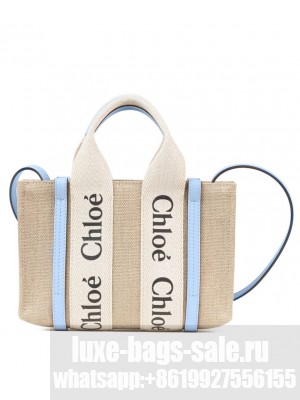 Chloe Mini Woody Tote Bag Blue