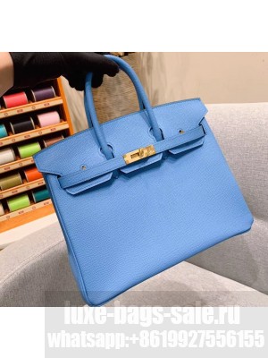 Hermes Birkin 25cm Bag in Original Epsom Leather Sky Blue