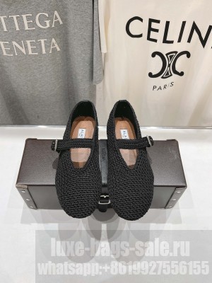 Alaïa BALLET FLATS IN KNITTED LUREX BLACK