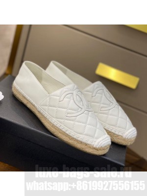 Chanel CC Quilted Lambskin Espadrilles White Spring/Summer 2021 Collection 42