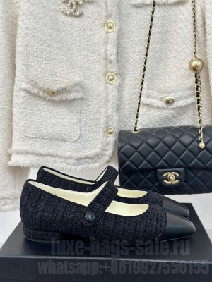 Chanel Tweed Mary Janes Ballet Flat Pointed Toe 2024 02