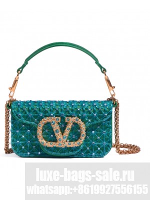 Valentino Garavani Loco Small Shoulder Bag 2B0K53 Green
