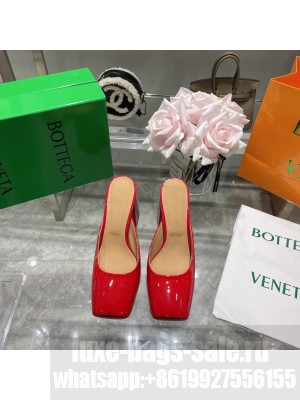Bottega Veneta 11cm Patent Leather High Heel Mules 2022 Collection Red