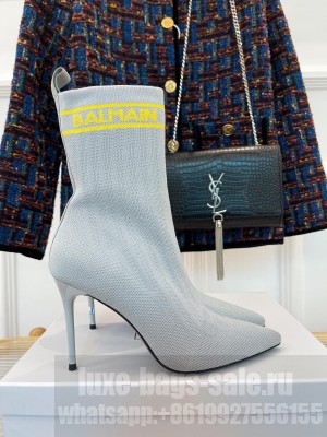 Balmain Women's 9.5cm Skye Stretch Knit Ankle Boots 07
