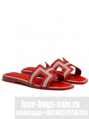 Hermes Women's Oran Sandal Red