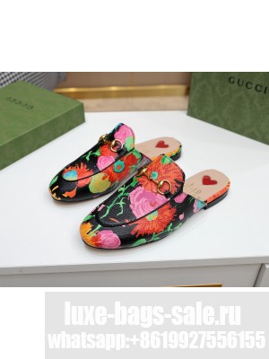 GUCCI PRINCETOWN GG HORSEBIT SLIPPER FLOWER PRINT 02 2021 Collection