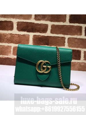 Gucci GG Marmonet Leather Mini Chain Bag 401232 Green Collection