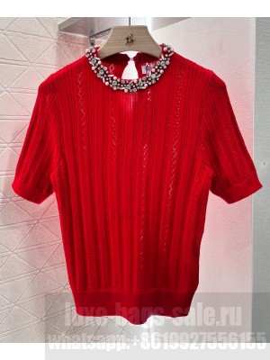 Valentino Women's Embroidered Sweater Red