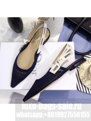 Dior J'Adior Slingback Fishnet Ballerian Flat Blue 2020 Collection