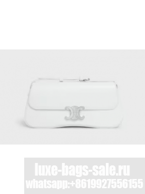 Celine MEDIUM CELINE LOLA BAG IN SHINY CALFSKIN 115533 BLANC DE BLANC
