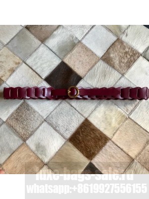 Bottega Veneta Leather Modular Link Belt 30mm with Circular Buckle Red 2019 Collection