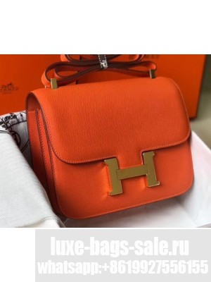 Hermes Constance Mini/MM Bag in Epsom Leather Orange with Gold Hardware