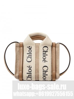 Chloe Woody Nano Tote Light Coffee