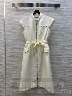Prada Zip Long Dress White 2025