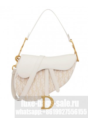 Christian Dior Saddle Bag With Strap Cream