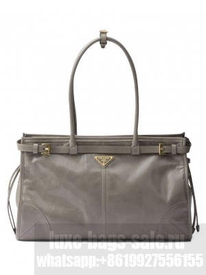 Prada Large leather handbag Gray
