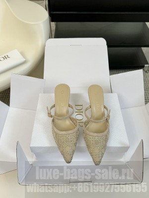 Dior Capture Slingback mule beige mesh with drill heel 6.5cm 2025
