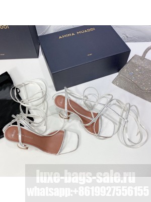 AMINA MUADDIx AWGE LSD embellished leather sandals white 2021 Collection