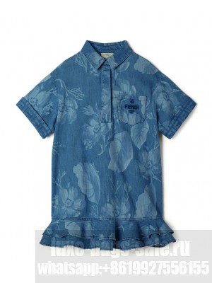 Fendi Women's Junior Denim Dress Blue