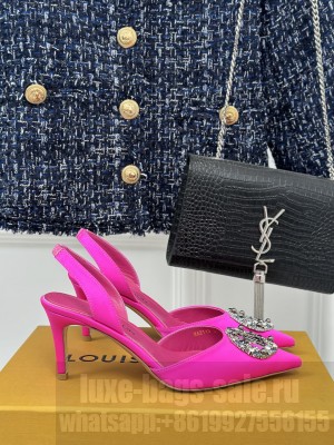 Louis Vuitton LV Initials accessory Satin Slingbacks Sandals Pink