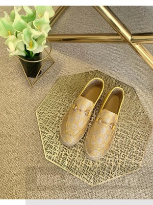 GUCCI UNISEX CANVAS HORSEBIT ESPADRILLES GOLD 2021 Collection