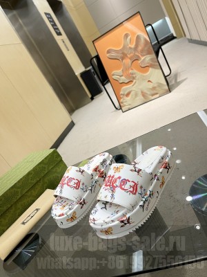 GUCCI Women's Printing platform sandal 2022 Collection White