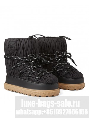 Miumiu Women's Matelasse Apres-ski Boots Black