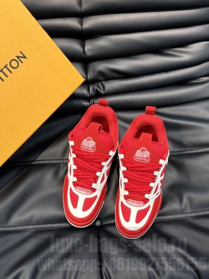 Louis Vuitton LV Skate Man's Sneakers in Leather and Mesh Red 2023