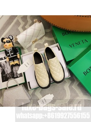 Bottega Veneta Quilted Lambskin Flat Loafers Beige 2021 Collection