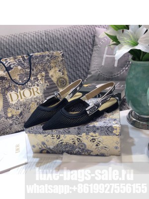 CHRISTIAN DIOR J'ADIOR SLINGBACK BALLERINA FLAT 07 BLACK