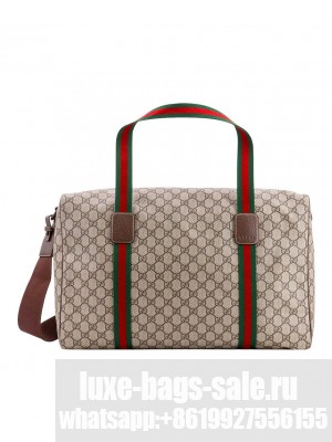 Gucci Large Duffle Bag With Web 758664 Dark Coffee