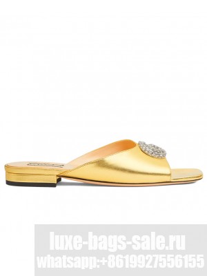 Gucci Women's Double G Slide Sandal 771586 Golden