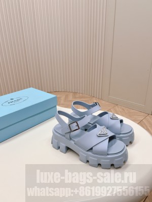 Prada Monolith rubber sandals 2024 Blue