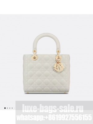 MEDIUM LADY DIOR BAG Cannage Lambskin M0565E off white&gold