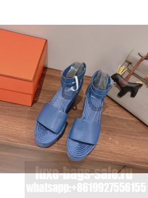 HERMES HEEL 8.5CM PLATFORM 5CM TIPOLI WEDGE ESPADRILLES 07