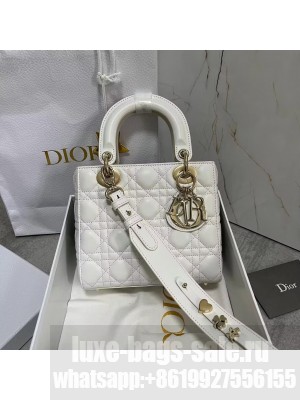 LADY DIOR MY ABCDIOR BAG Cannage Lambskin M0538I white Gold-Tone