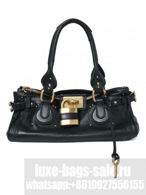 Chloe Paddington Bag In Grained Leather 25WS802 Black