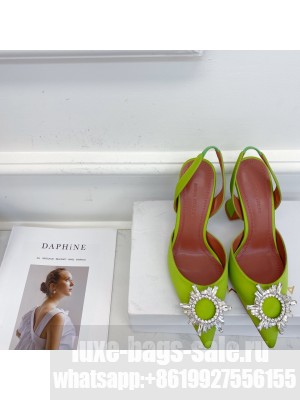 AMINA MUADDI HEEL 9.5CM BEGUM SLINGBACK PUMPS SHADOW Green 02 2021 Collection