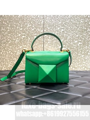 VALENTINO ONE STUD mini sheepskin shoulder bag WB0L13M green