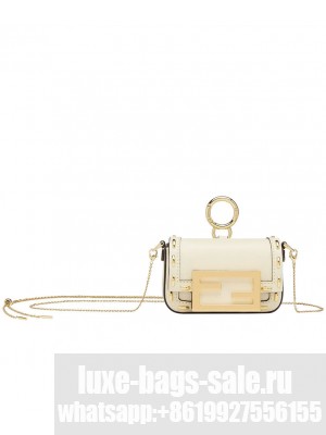 Fendi Nano Baguette Nappa Leather Charm 7AR844 Cream