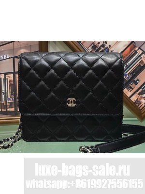 Chanel Lambskin Classic Wallet On Chain WOC Bag A84310 Black