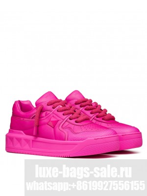 Valentino Unisex One Stud Xl Sneaker In Nappa Leather Peachblow